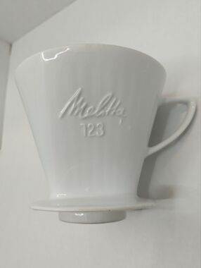 RARE Melitta 123 Vintage White Ceramic 2-Hole Coffee Dripper Filter Holder